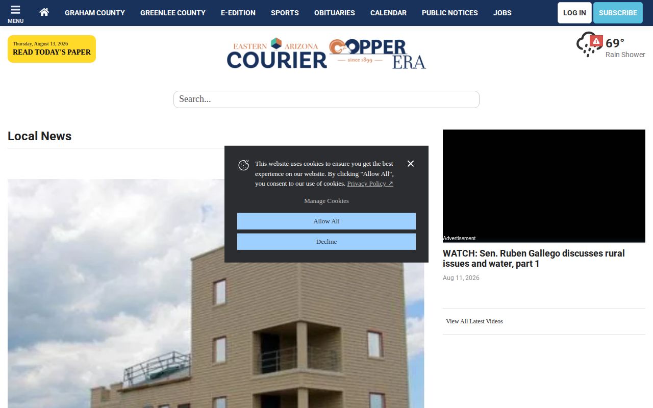 Eastern Arizona Courier Graham County crime news landing